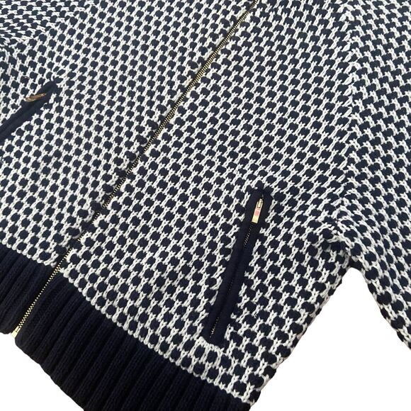 Jones New York Women Zip Cardigan Sweater Size PS Zip Pockets Blue Lagenlook - Picture 6 of 9